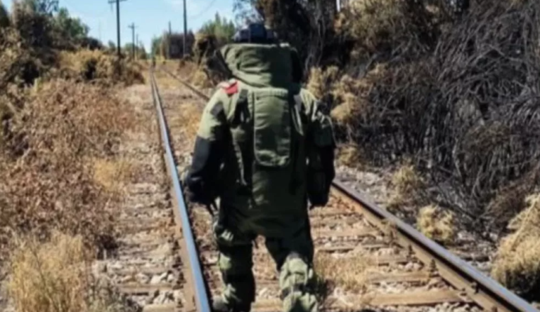 Encuentran proyectil militar en línea férrea de Ercilla