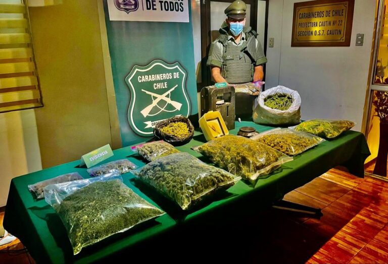 Carabineros incautó 9 kilos de marihuana en Collipulli