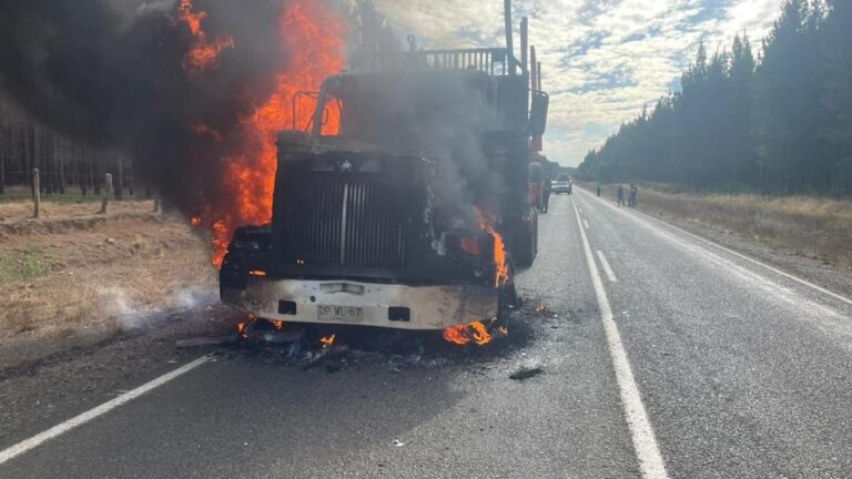 Dos camiones resultaron incendiados en Collipulli