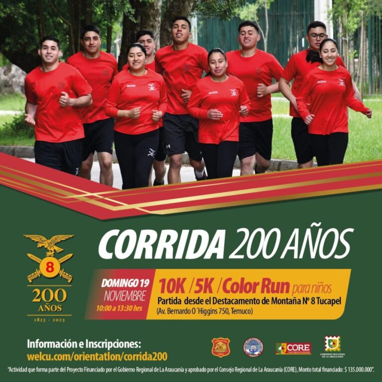 Destacamento Tucapel celebra sus 200 años con masiva corrida para toda la familia