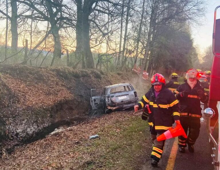 En riesgo vital conductor que se cayó en una zanja en Curacautín
