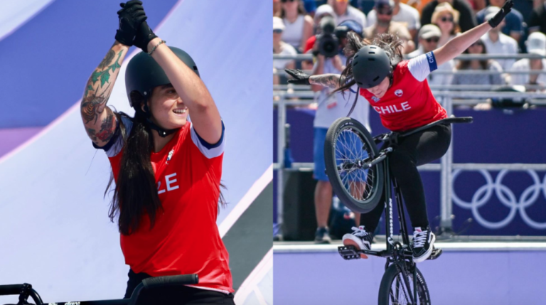 Macarena Pérez quedó dentro de las cinco mejores de BMX