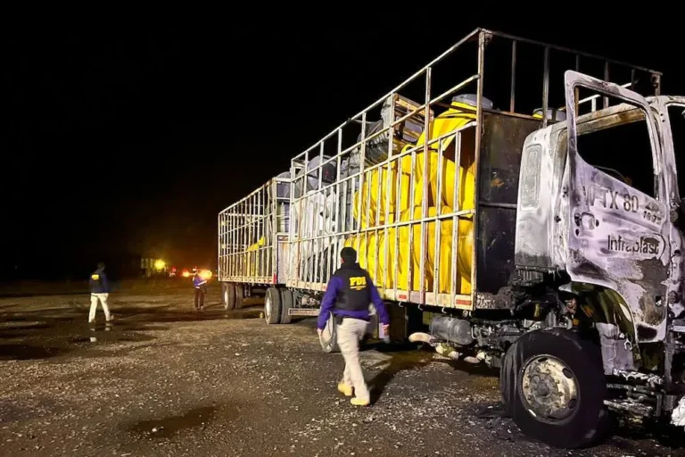 Queman dos camiones en localidad donde funciona la COP de Carabineros