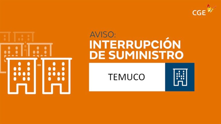 Anuncian corte de energía para este jueves en sectores de Temuco