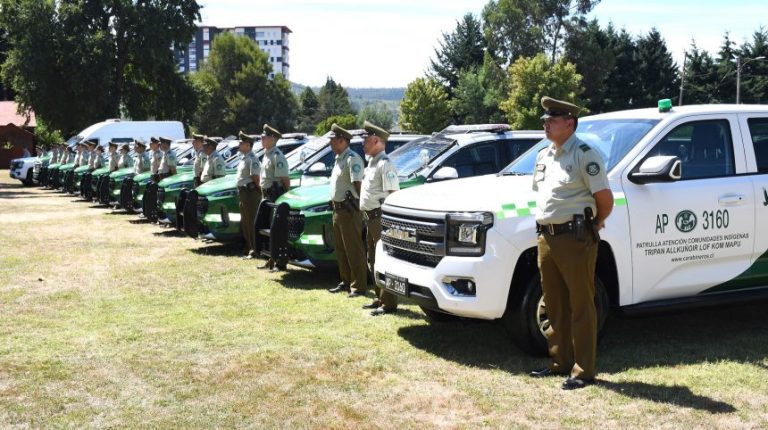 Araucanía recibe 24 nuevos vehículos policiales para combatir el crimen organizado