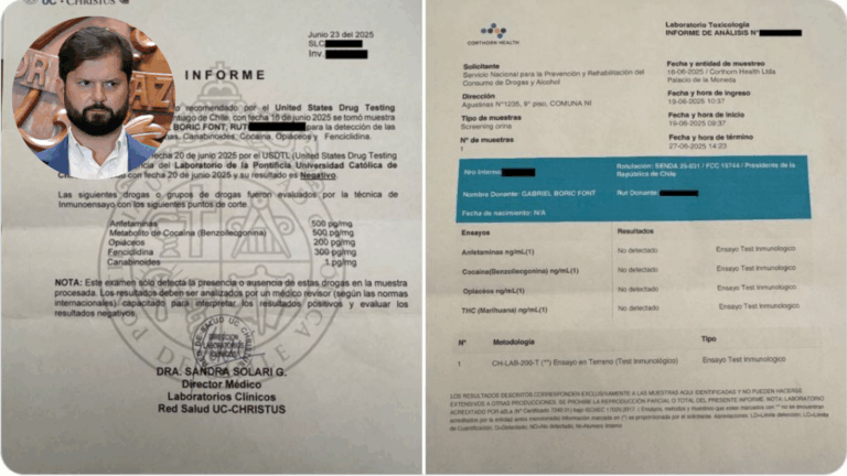 Presidente Boric publicó test de drogas y criticó a quienes “persisten en generar dudas o desinformar a la ciudadanía”